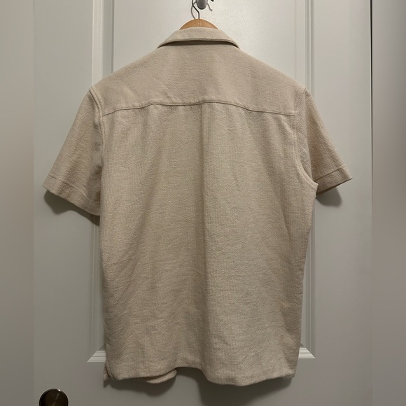 Zara Men's Textured Beige Button Down Shirt - Picture 4 of 6